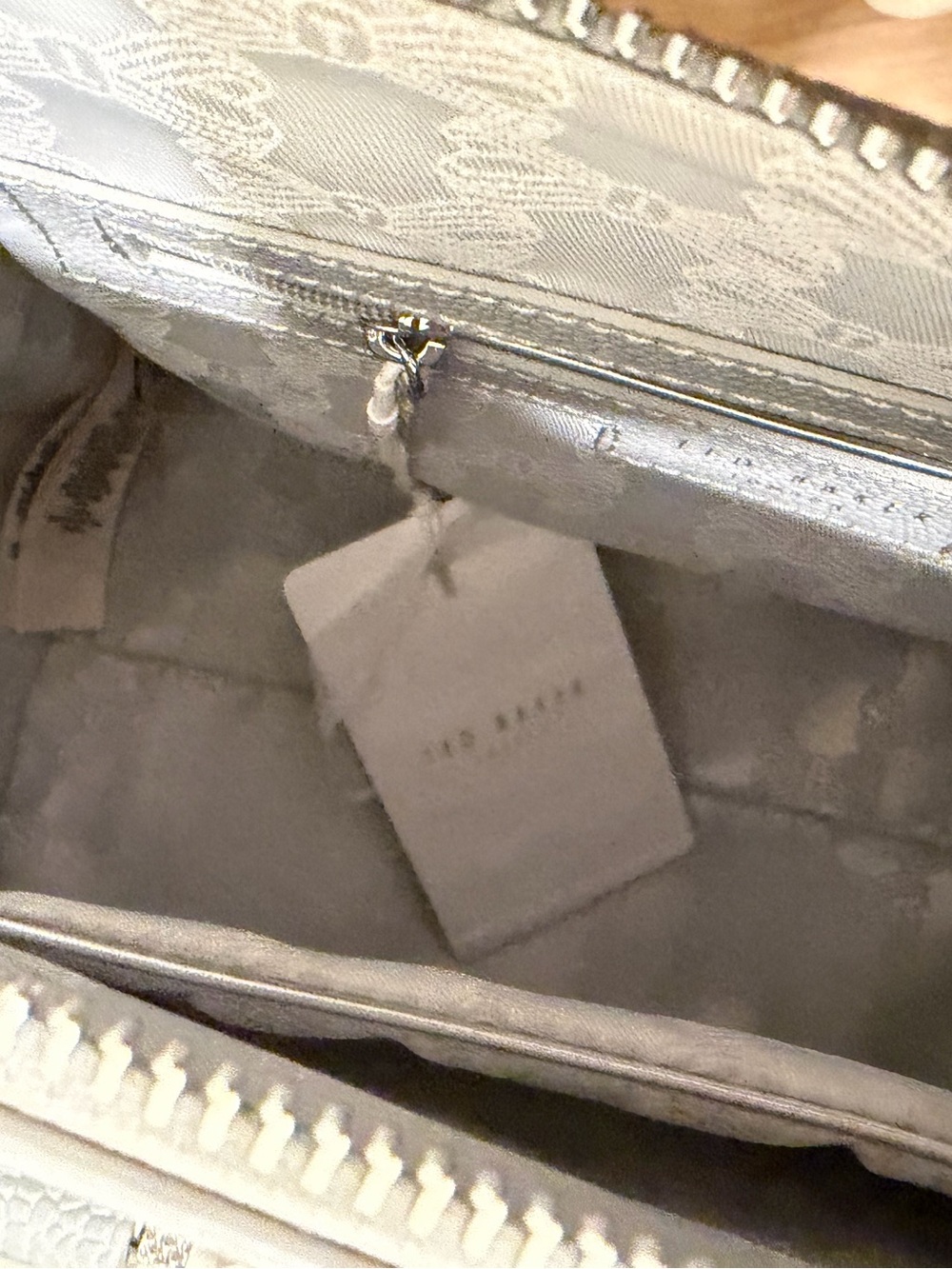 Ted Baker Light Gray Pebbled Janne Bag with Bow - Picture 8 of 8